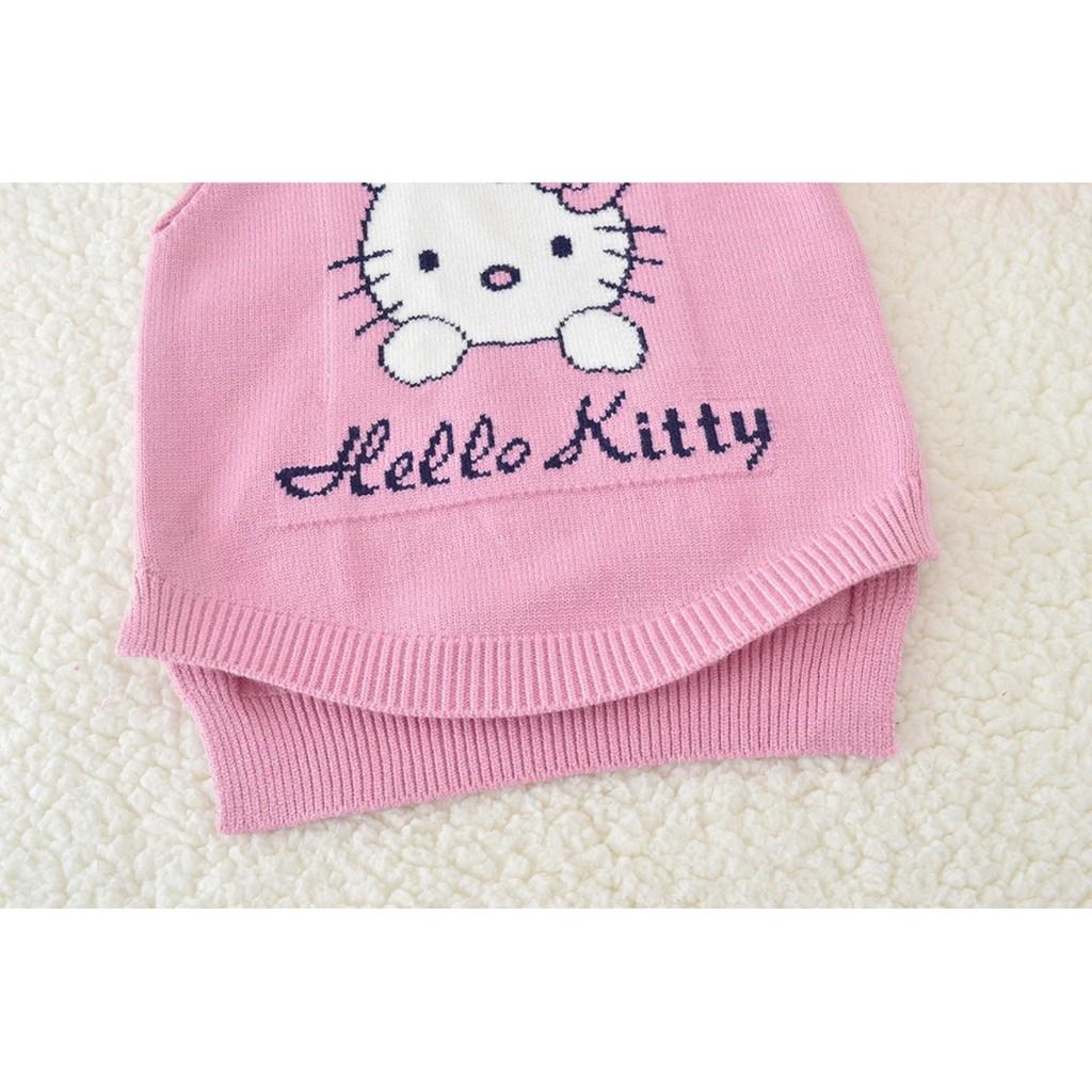 Áo Ghi Lê Len Mèo Hello Kitty đáng yêu cho bé trai và bé gái sơ sinh từ 9-18kg Mẫu hot nhất Thu Đông 2021 - GHILE07