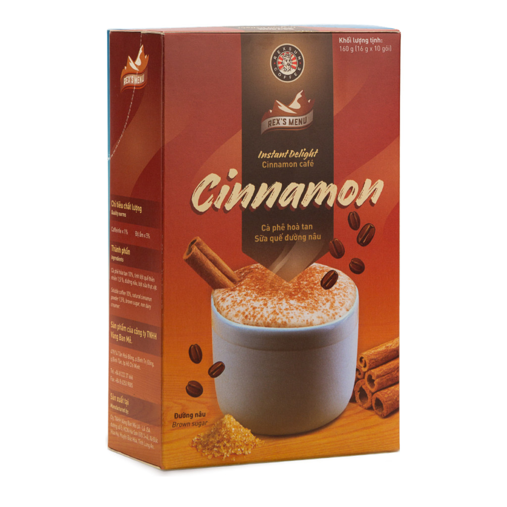 Cà Phê Hoà Tan Sữa Quế - Instant Delight Cinnamon - 160g - Rexsun