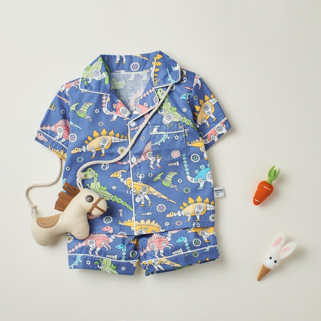  Tổng hợp bộ pyjama cộc tay họa tiết đáng yêu cho bé trai