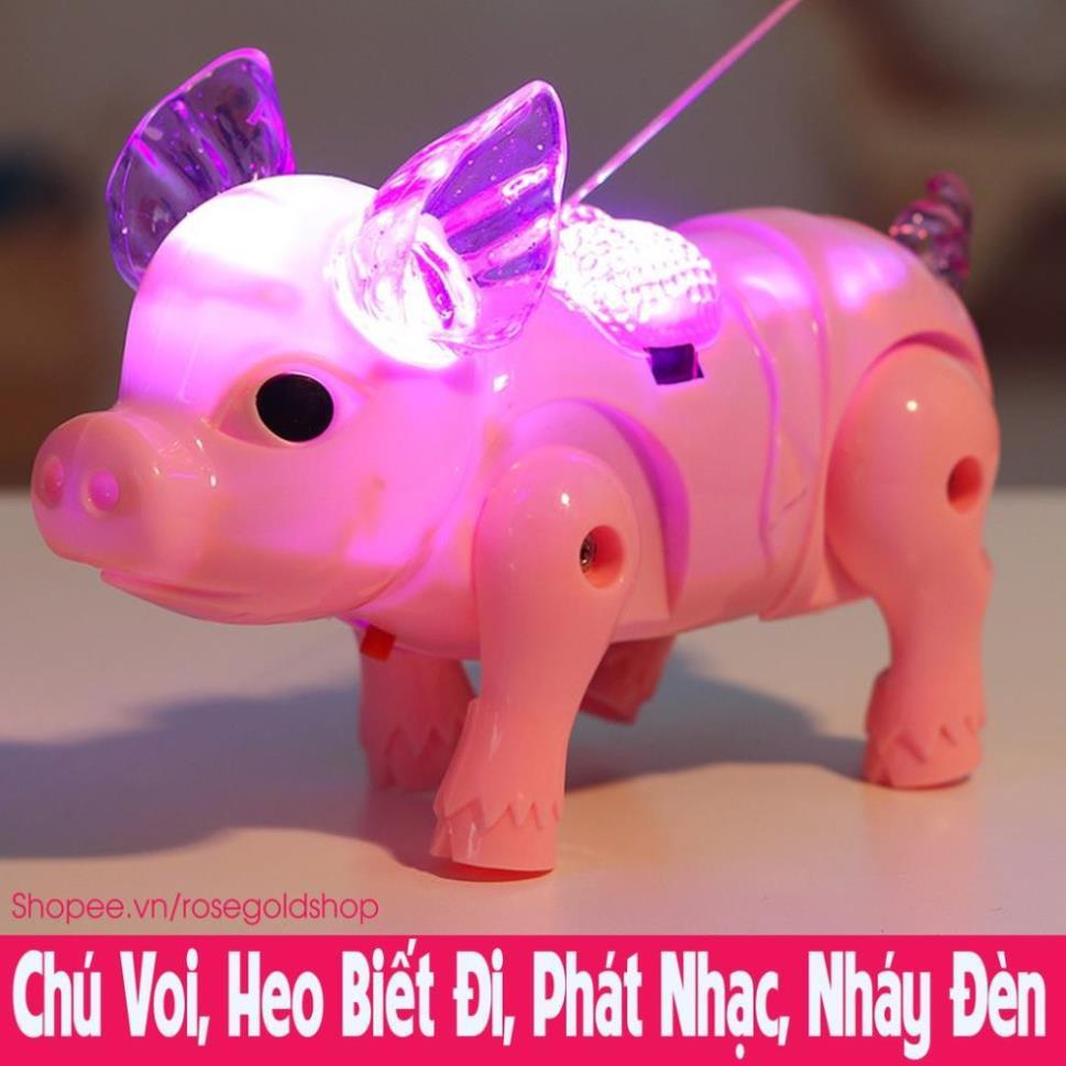 Đồ Chơi Chú Voi, Heo Biết Đi, Phát Nhạc, Nháy Đèn Cực Đáng Yêu