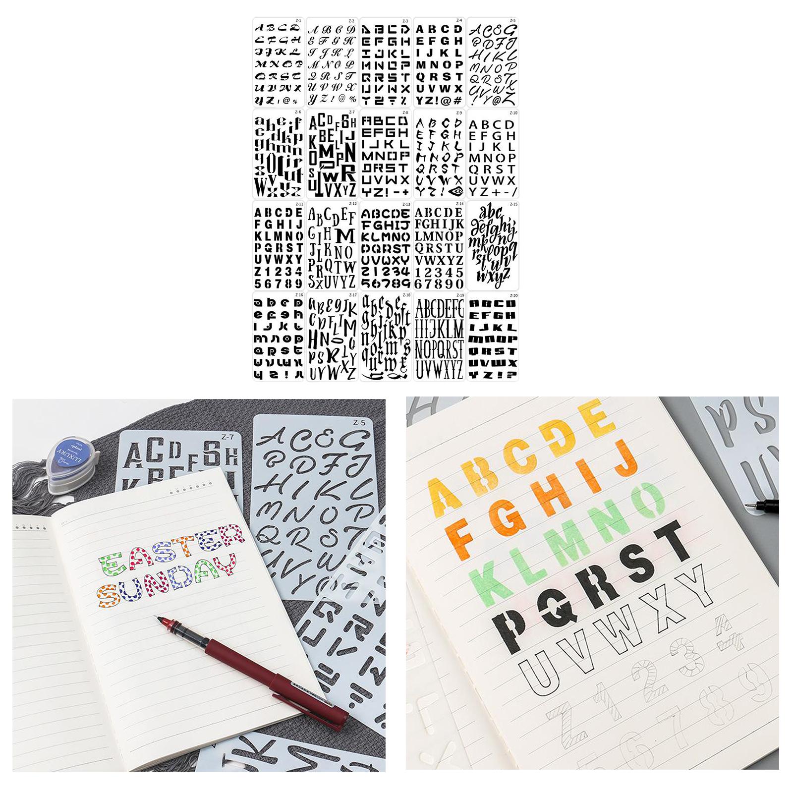20Pcs Letters Numbers Stencils Alphabet Crafts for DIY Scrapbooking Card Making