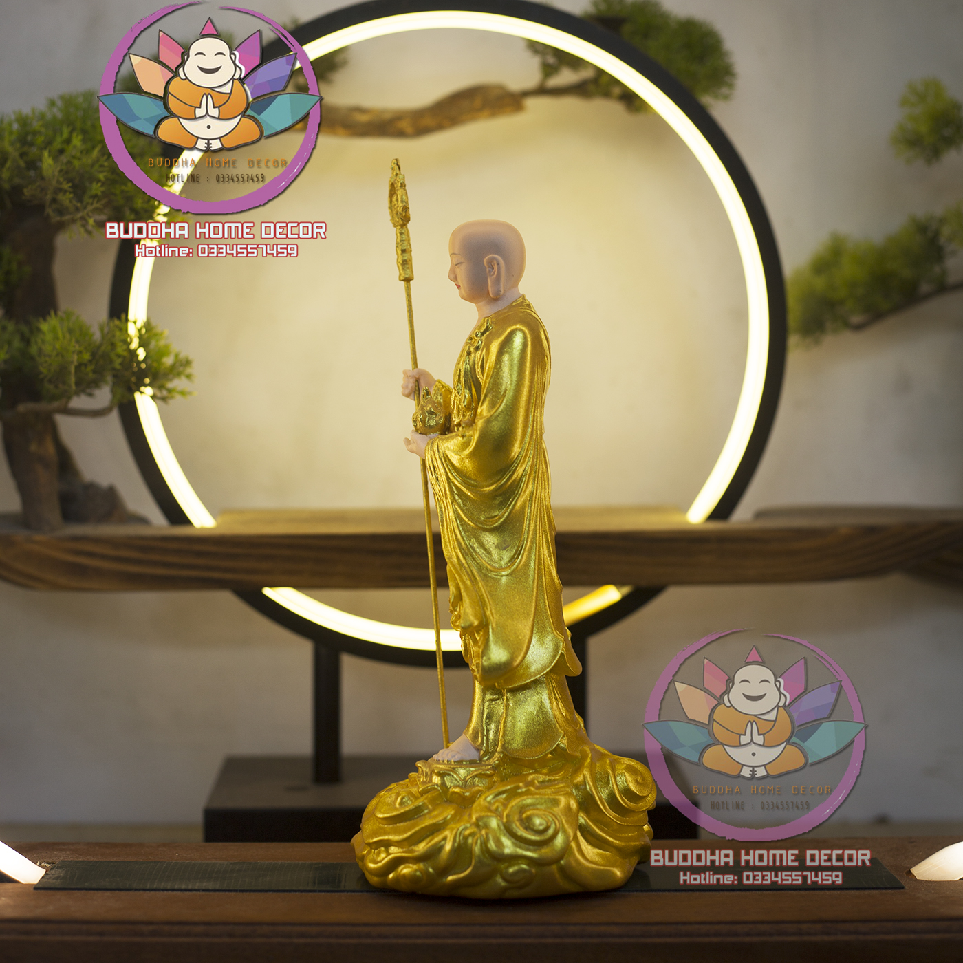 Tượng Địa Tạng cao 23cm trang trí nhà cửa, phong thủy, thờ cúng