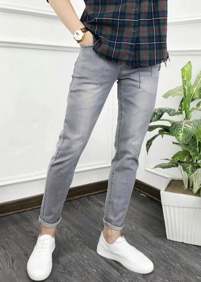 Quần Jeans Ghi Xám Dáng Ôm Ống Côn Thời Trang JEANXAM52 - Jean Xám