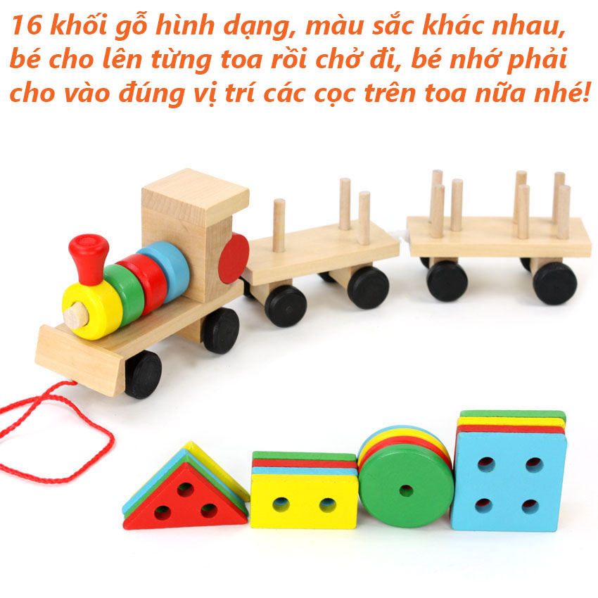 Đồ chơi đoàn tàu thông minh chở hình khối cho bé