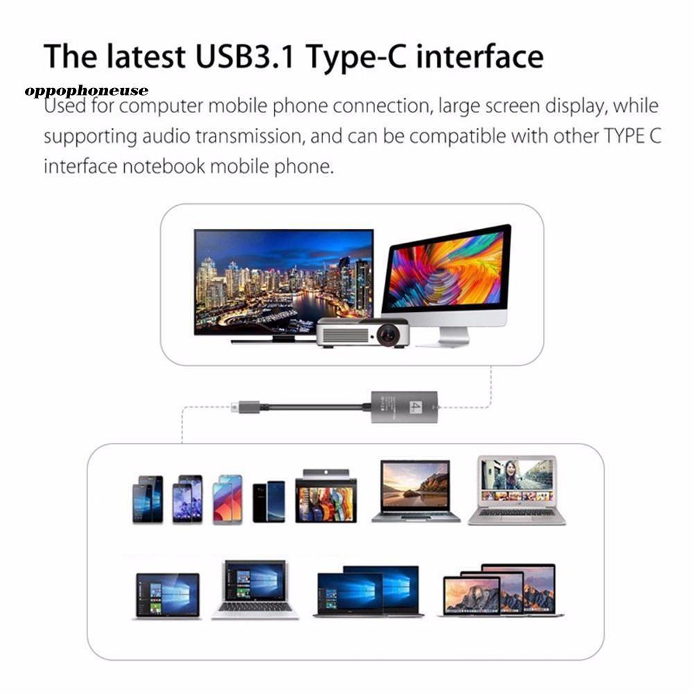 Dây Cáp Chuyển Đổi Usb 3.1 Type-C Sang Hdmi Hd Cho Hdtv Laptop Điện Thoại