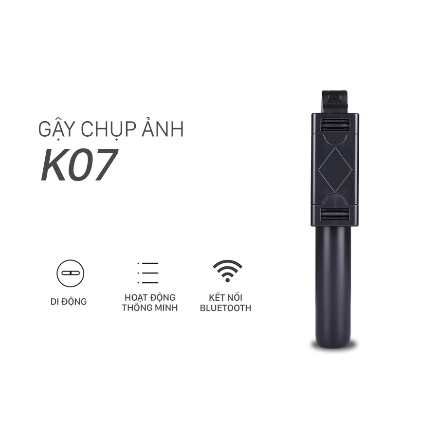 Gậy Chụp Ảnh Tự Sướng Bluetooth 3 Chân Đa Năng – Chụp Hình Selfie K07 Có Remote Điều Khiển Từ Xa - Hàng nhập khẩu