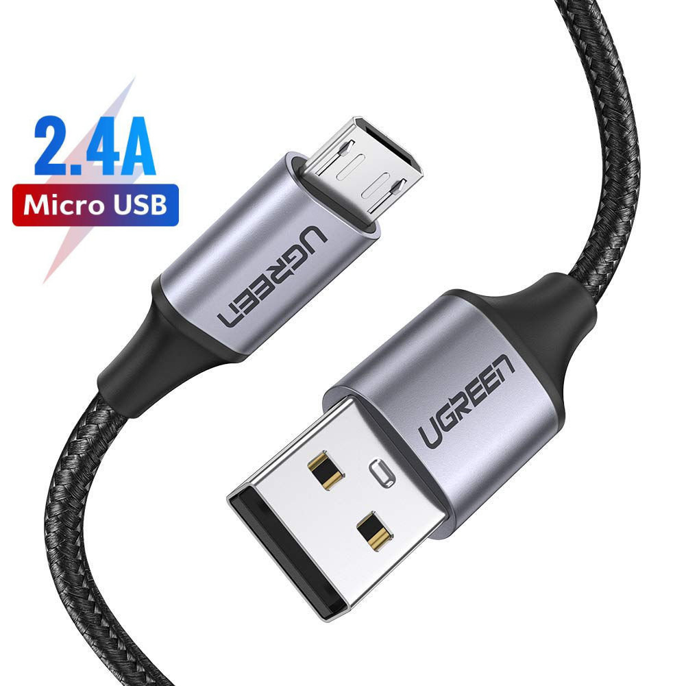 Dây cáp sạc nhanh Micro USB Ugreen US290 dài 3m, vỏ sợi bện siêu bền - Hàng nhập khẩu chính hãng