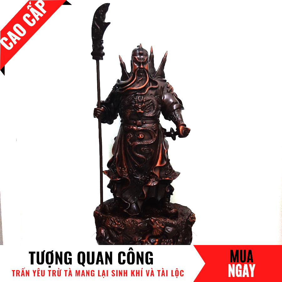 Tượng Quan Công Trang Trí Phong Thủy Cao 46cm