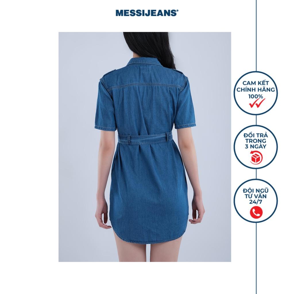 Đầm nữ jeans thắt nơ eo MESSI WJF0128-21