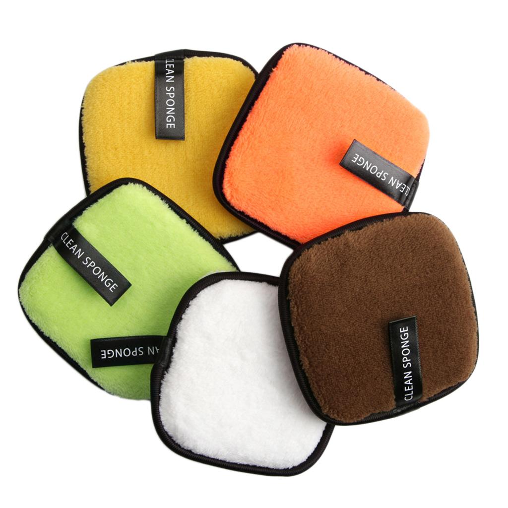 Set Of 5pcs Professional Makeup Removal Square Puffs, Face Makeup Removing Cleaning Puffs Pads