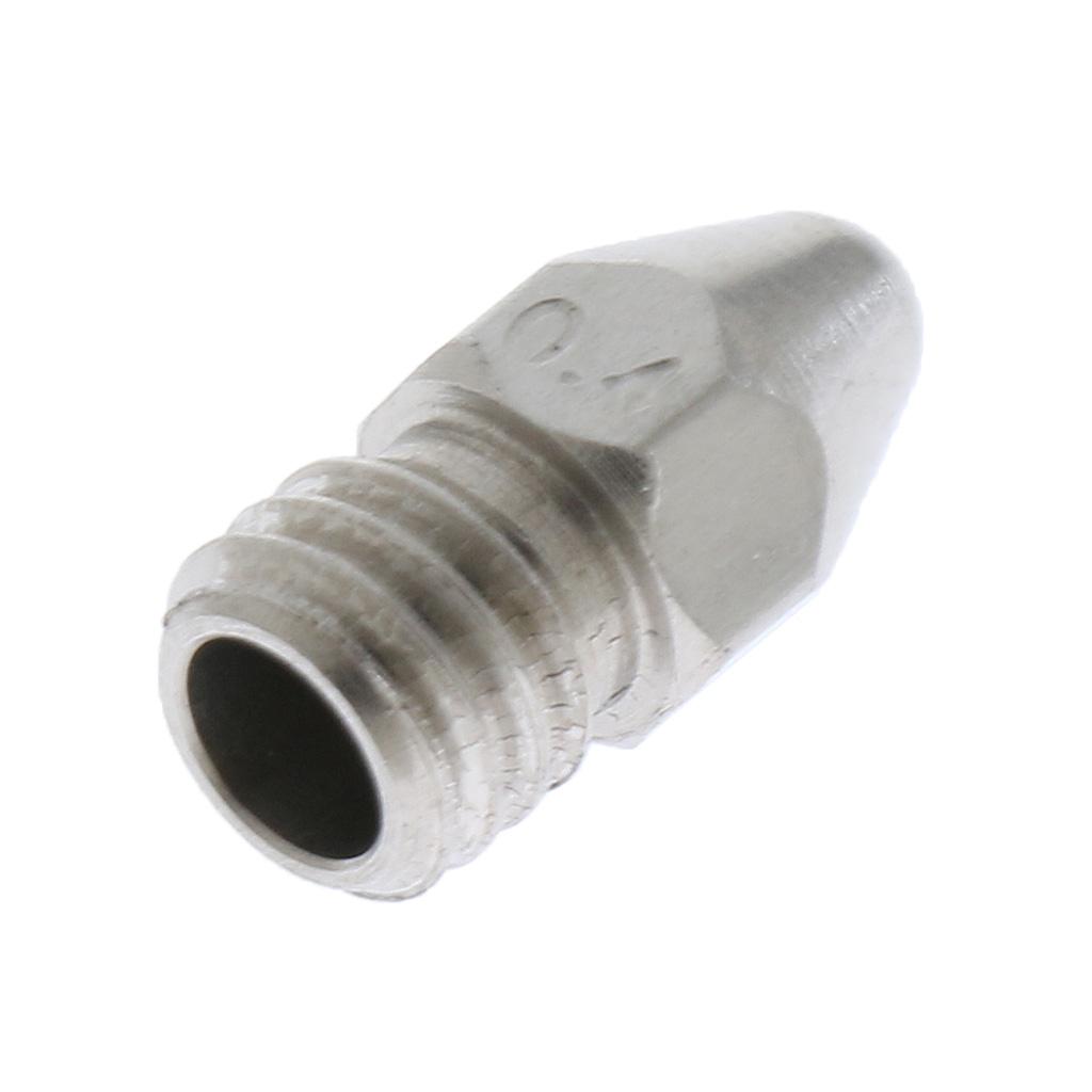 0.4mm 3D Printers Replace Brass 1.75mm Filaments Extruder Nozzle Print Head - Silver