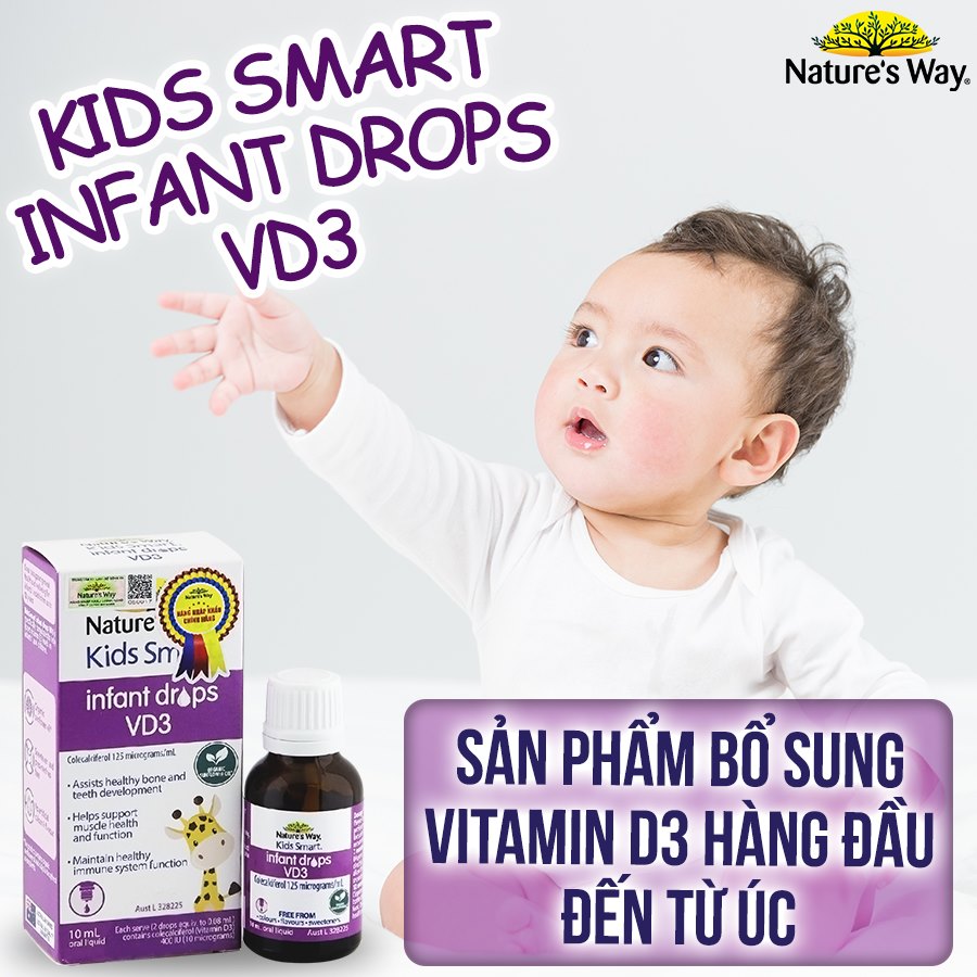 NATURE'S WAY KIDS SMART INFANT DROPS VD3 - BỔ SUNG VITAMIN D3 CHO BÉ