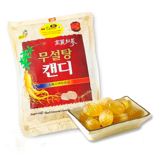 Combo 2 gói Kẹo hồng sâm không đường cao cấp Sugar Free Red Ginseng Candy 500g - Hàn Quốc