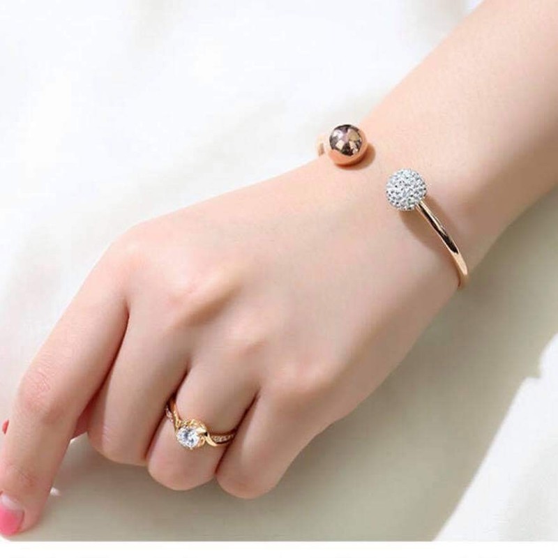 Vòng Tay Trái Châu Cho Nữ Chất Liệu Thép Titan Không Han Rỉ TT 2082 - 1 Cái