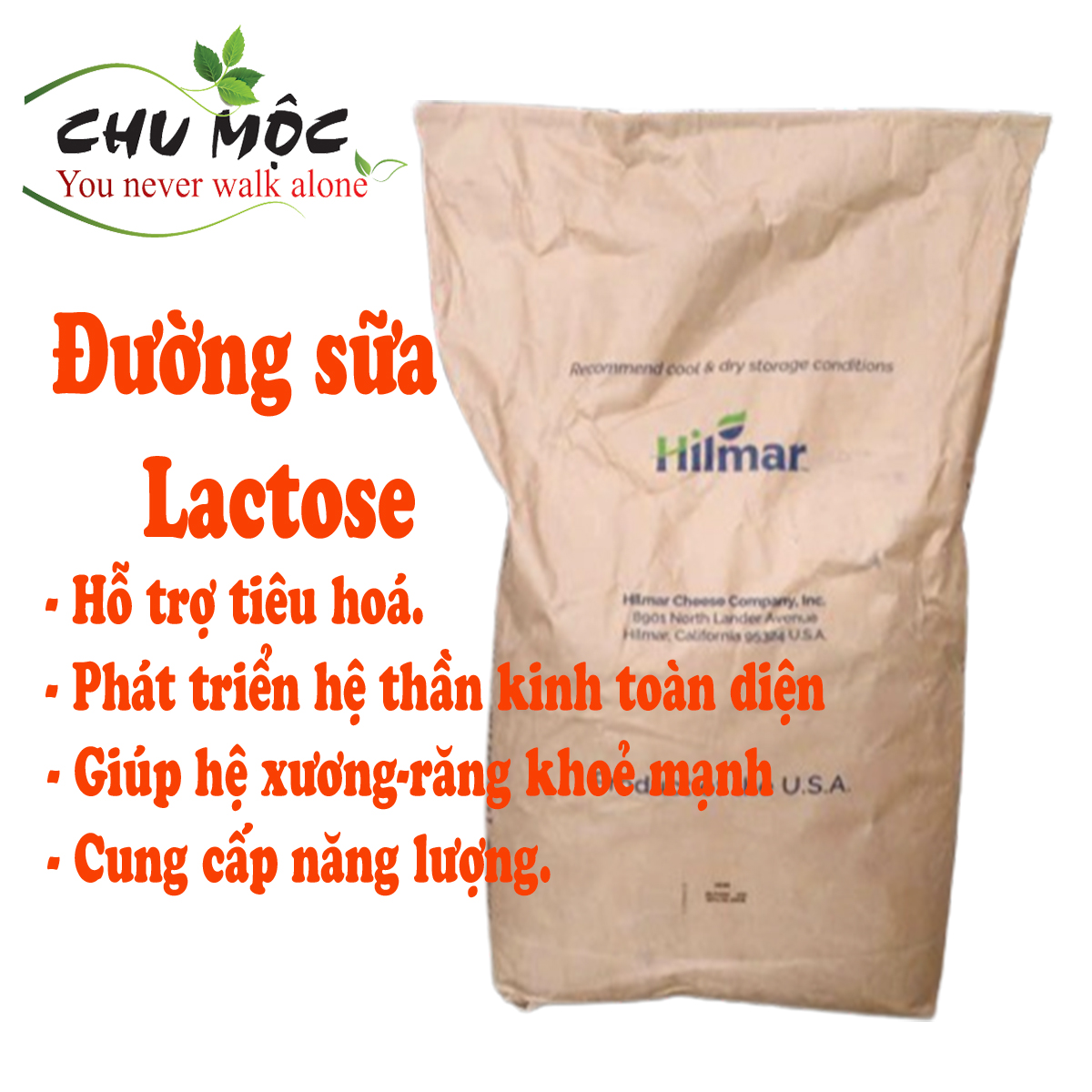 Đường sữa Lactose Hilmar 100mesh 1kg (chiết lẻ từ pack 25kg)