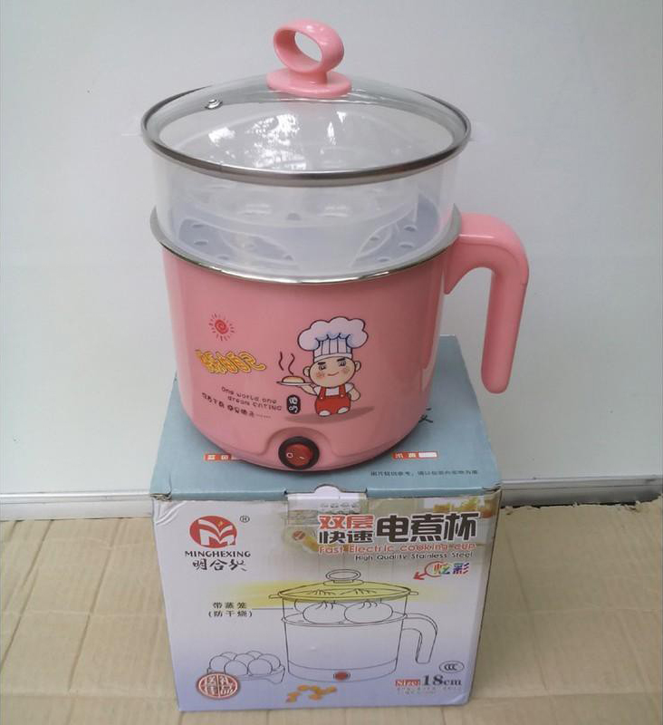 Ca nấu mì, ăn lẩu, đun nước siêu tốc đa năng mini 2 tầng kèm xửng hấp - Nồi lẩu điện mini có lồng hấp - Nồi nấu lẩu mini cầm tay, ca mỳ điện