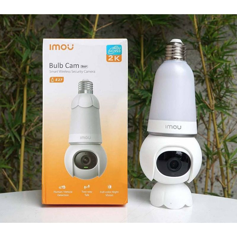 Camera bóng đèn IMOU Bulb Cam IPC-S6DP 2K/ 3K, quay quét 360 độ, có màu ban đêm, đàm thoại 2 chiều, phát hiện xe cộ - Hàng chính hãng