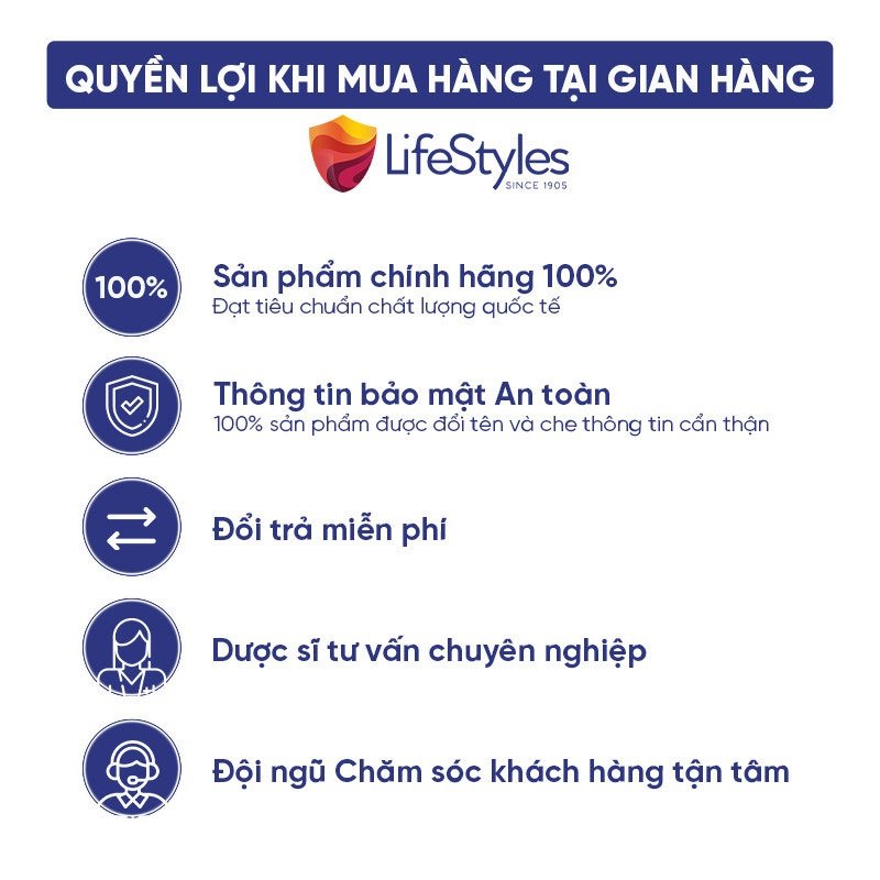 Bao cao su LifeStyles Classic thiết kế mỏng ôm sát nhiều gel 12 bao