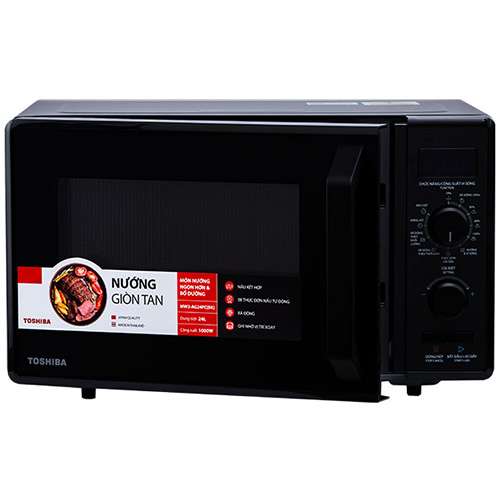 Lò vi sóng Toshiba MW2-AG24PC 24L -Nấu, Hâm, Rã đông, Nướng, Cửa lò kính cường lực, Tay nắm nhựa cách nhiệt, Hàng chính hãng, Bảo hành 12 tháng