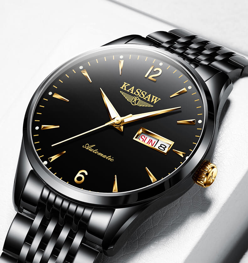 Đồng hồ nam chính hãng KASSAW K876-4 chống nước,chống xước,kính sapphire,Đồng hồ cơ ,dây kim loại thép không gỉ 316L,hàng mới 100%,thiết kế đơn giản và sang trọng