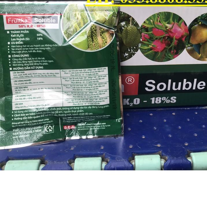 3 gói Kali Trắng - Phân Bón Fruitka 50%Kali - 50g- chống Rụng trái,to củ,lớn trái,ngọt quả