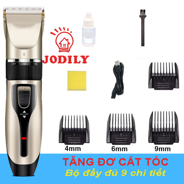 Tăng Đơ Cắt Tóc Jodily Cao Cấp - Sạc Pin - Không Ồn - 9 Chi Tiết