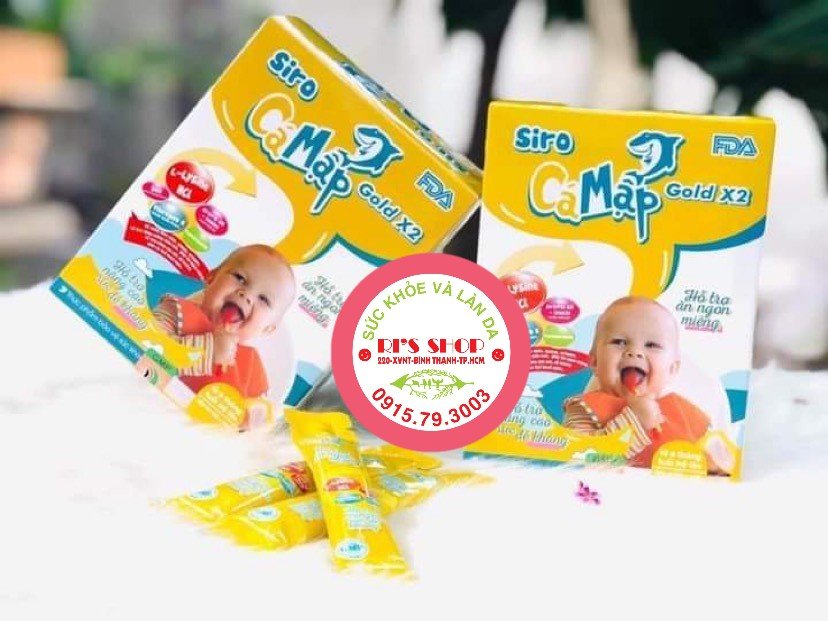 [TẶNG 6 GÓI NHỎ] COMBO 2 HỘP SIRO CÁ MẬP GOLD X2 - BABY SHARK (MẪU 2021) - DÀNH CHO  TRẺ BIẾNG ĂN, TÁO BÓN, GIÚP BỔ SUNG VITAMIN, KHOÁNG CHẤT CẦN THIẾT, BÉ ĂN NGON , NGỦ NGON, TĂNG CÂN VÀ THÔNG MINH HƠN