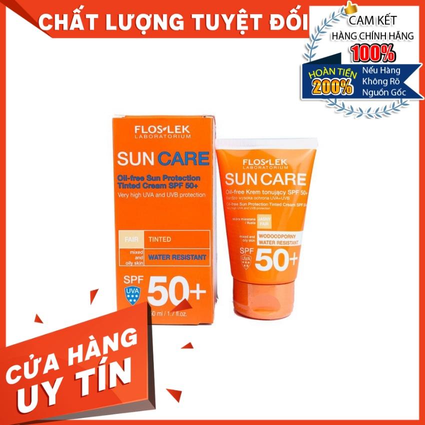 Kem Chống Nắng Kiềm Dầu Floslek Sun Care Oil Free Sun Protection Tinted Cream SPF 50+ Da Hỗn Hợp Da Dầu