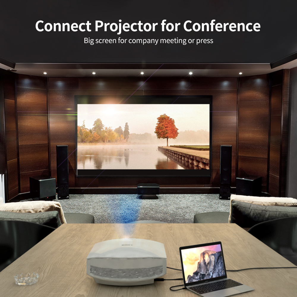 Cáp Chuyển Đổi Video 4K HD USB-C Loại C Cho Macbook, Màu Đen