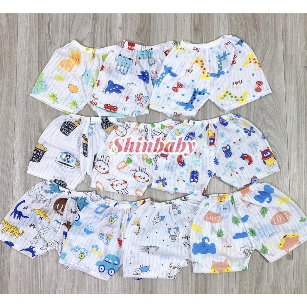 Set 5 quần đùi cotton giấy mỏng mát cho bé với nhiều họa tiết đáng yêu