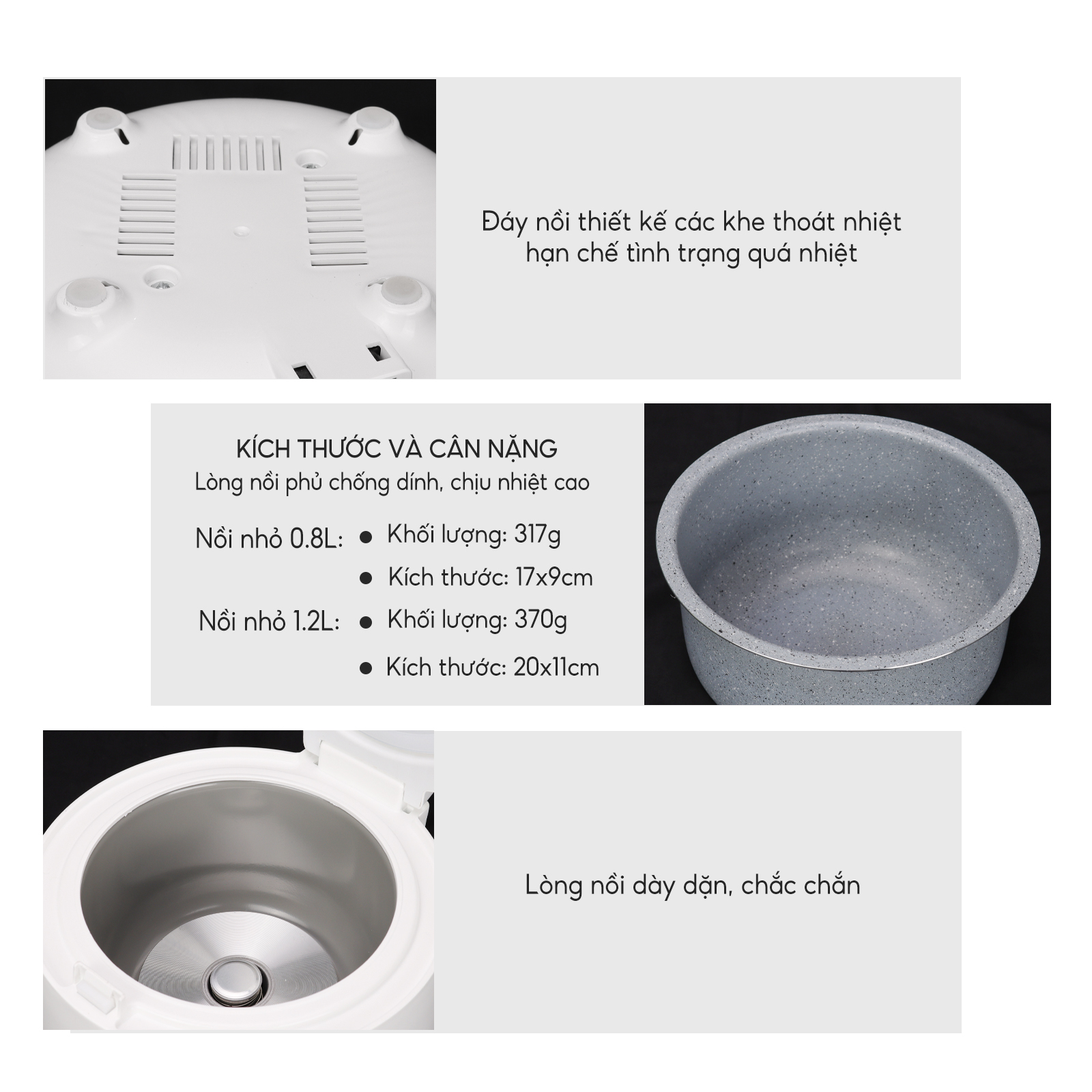 Nồi cơm điện mini Lebenlang LBL0583 dung tích 800ml, công suất 250W nhỏ gọn, thiết kế đơn giản hiện đại - hàng chính hãng