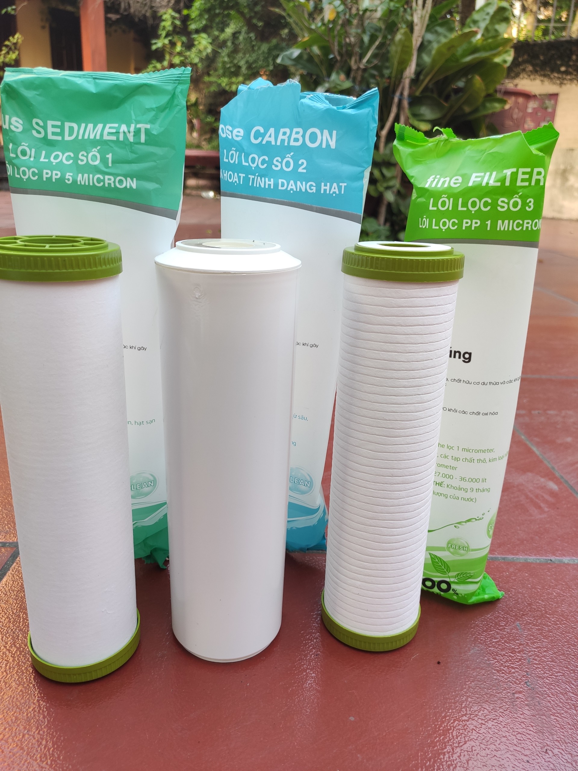 Bộ 3 LÕI LỌC NƯỚC số 1,2,3 lõi lọc thô dùng cho máy lọc nước R.O gia đình