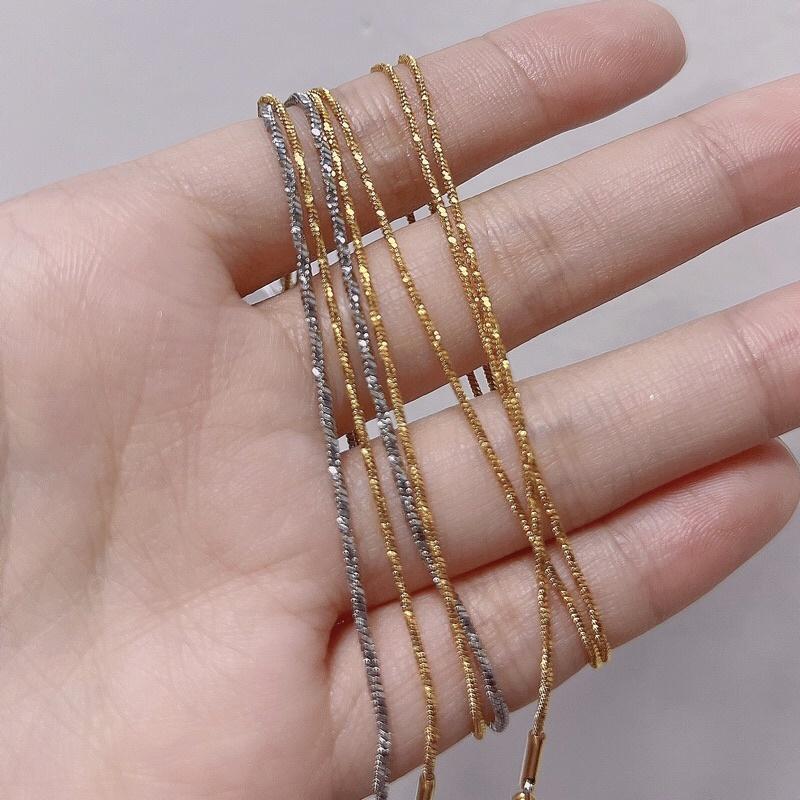 Dây chuyền mì cam kết không đen không gỉ Kami shop có thay móc tròn