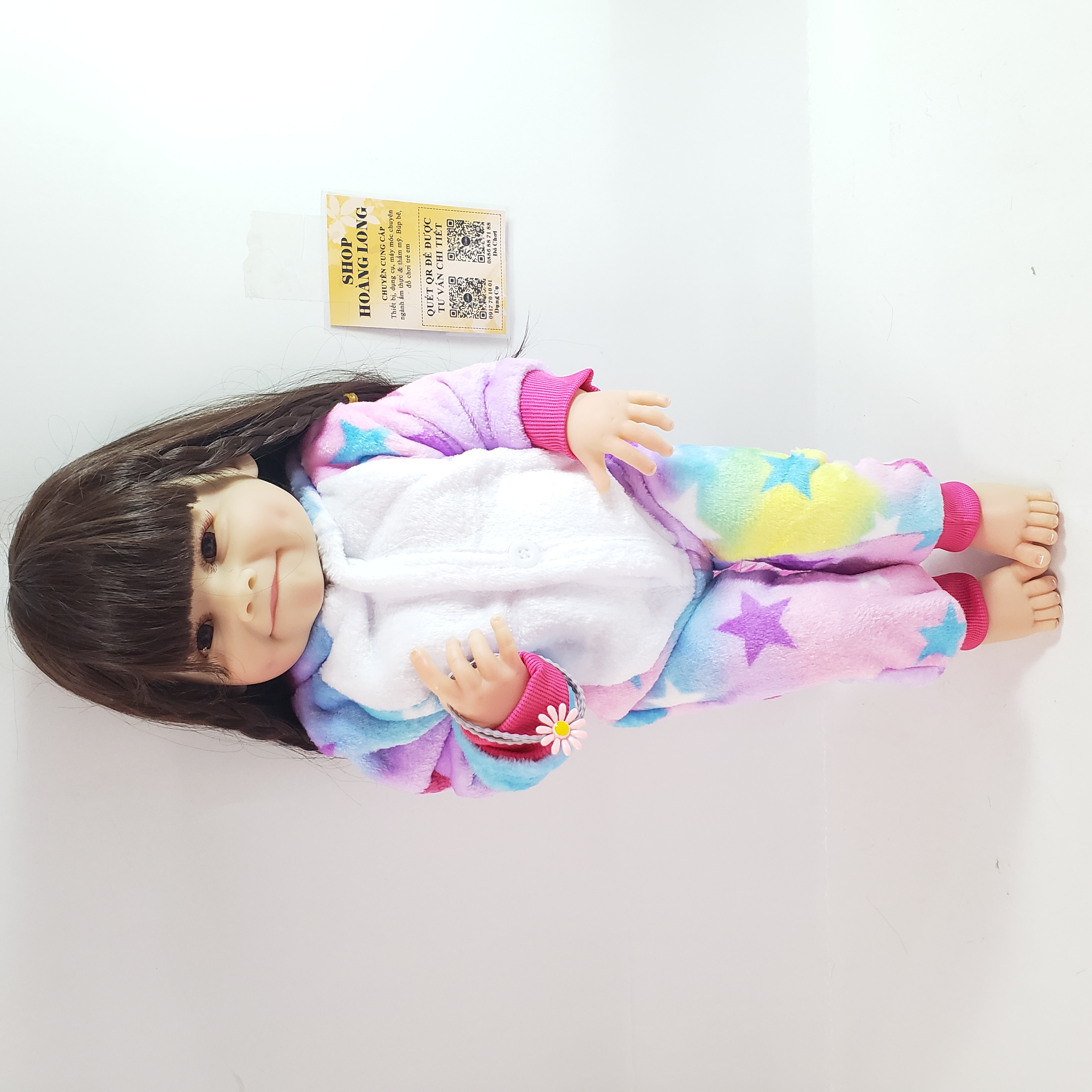 Búp Bê Tái Sinh Thân Nhựa Mềm 55cm = 22 inch Bé Gái Mặt Cười Reborn Body Full Vynil doll