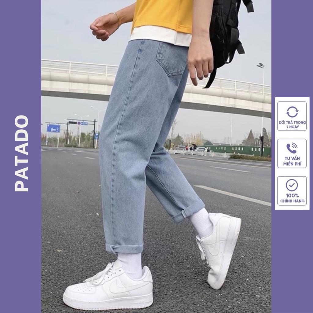 Quần Jean Baggy Nam ống Suông Rộng vải jeans bò cam kết không phai màuTR01 hot trend 2022