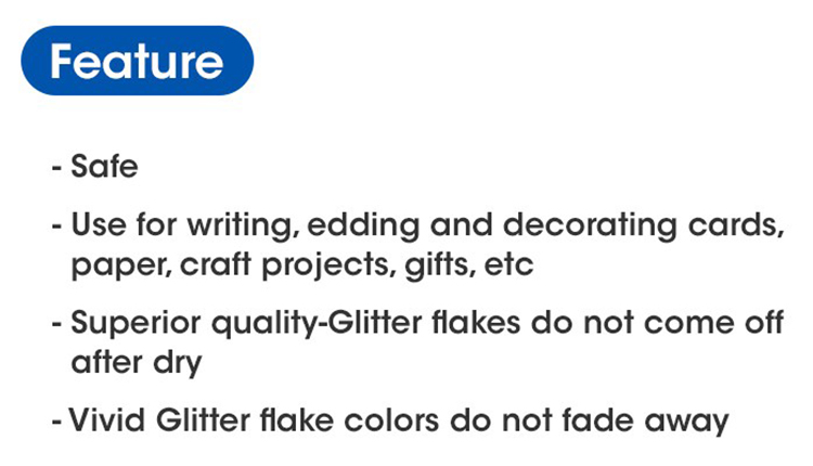 Màu Vẽ Keo Dán Kim Tuyến Glitter Glue AMOS AGG1 (6 Màu)