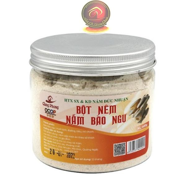 Bột Nêm Nấm Bào Ngư Thương Hiệu Giang Phong , Bột Nêm Chay Hữu Cơ, Hạt Nêm Được Chiết Xuất Từ Nấm Bào Ngư Nguyên Chất 100% Sản Phẩm Đạt Chuẩn OCOP 4 Sao Và Tiêu Chuẩn VietGap Do Tỉnh Quảng Ngãi Cấp Phép Lưu Hành