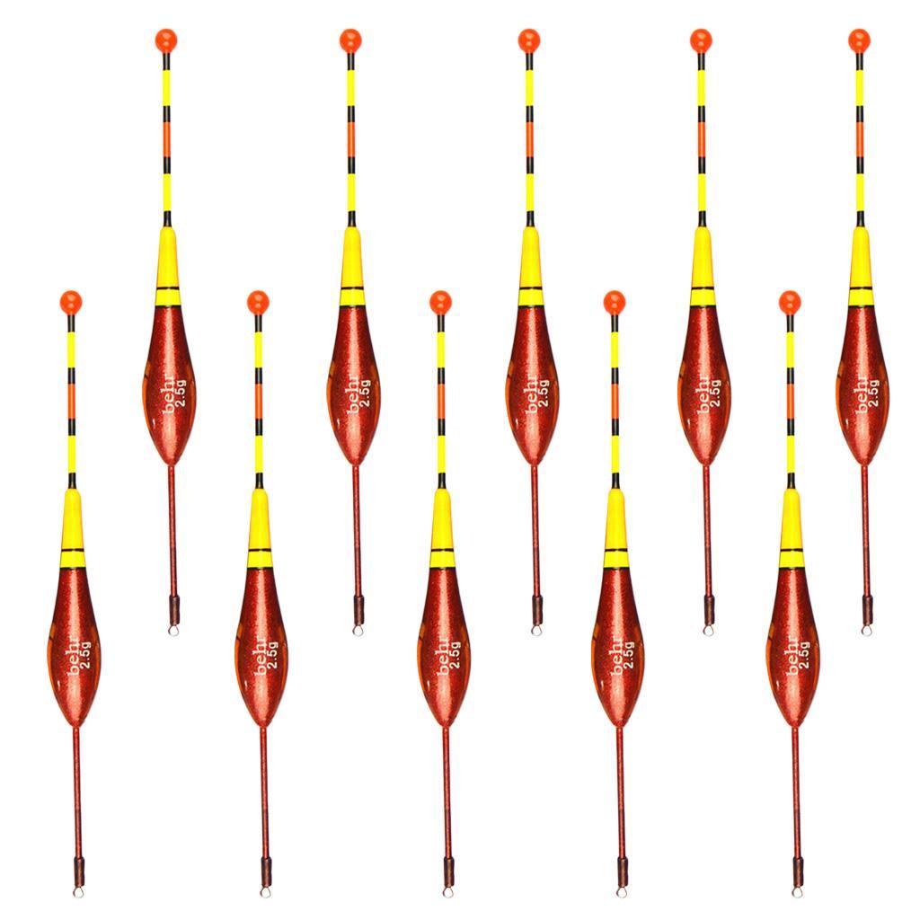 10pcs Fishing Wood Floats Bobbers Vertical Buoy Carp Coarse Fishing Tackle