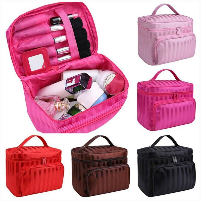 Professional Large Cosmetic Case Makeup Bag Storage Handle Organizer Travel Kit Hanging Toiletry Kit Organizer 22x16x17cm