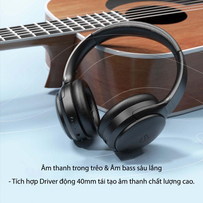 Tai Nghe Chụp Tai Bluetooth SoundPEATS A6 Chống ồn chủ động, sử dụng liên tục trong 40 giờ - Hàng Chính Hãng