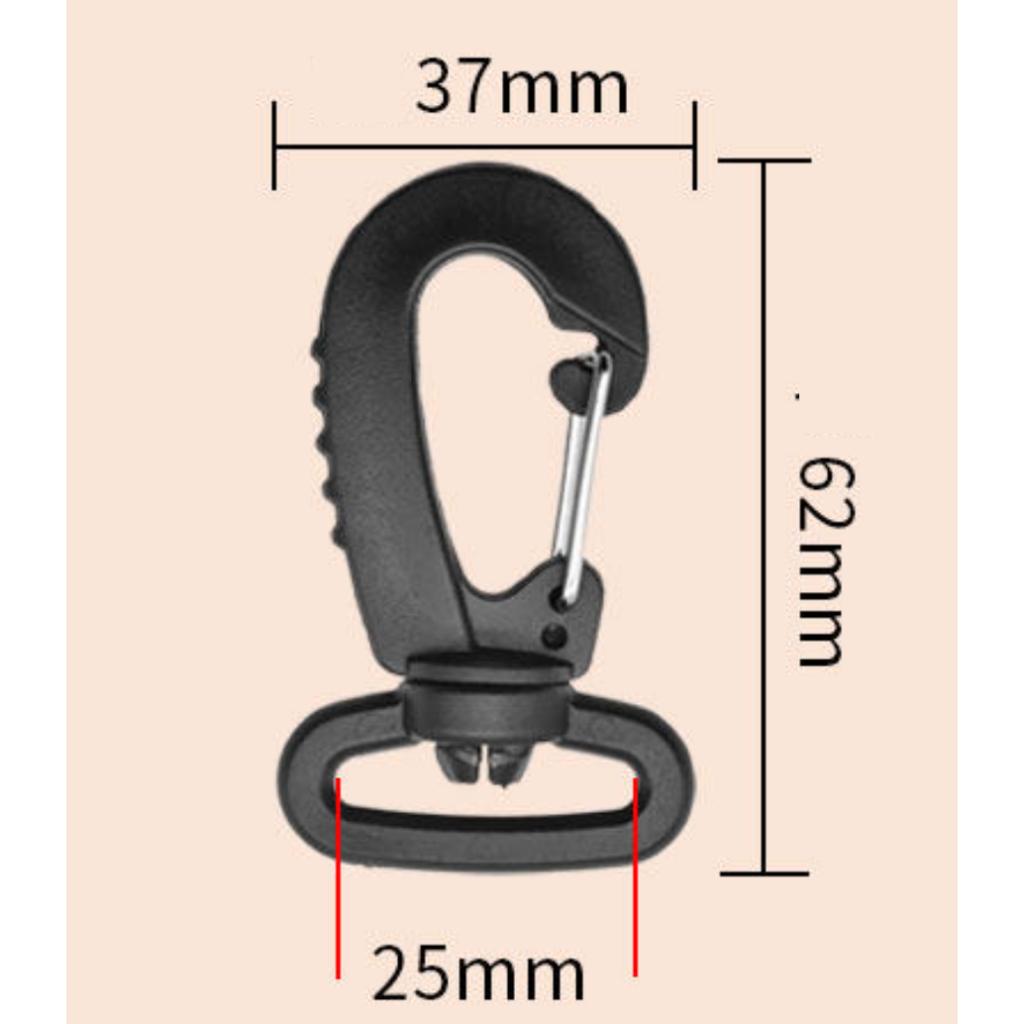 Móc khóa nhựa dày đa năng xoay 360 độ_móc cài túi tactical - bản 3.8cm