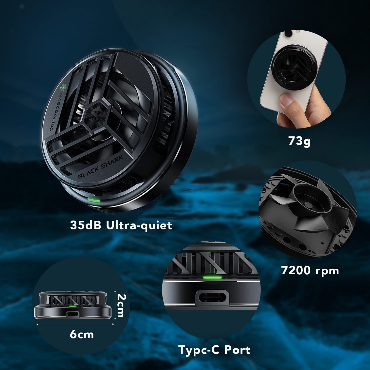 Quạt Tản Nhiệt Điện Thoại Từ Tính Black Shark Magnetic Cooler - Hàng Chính Hãng