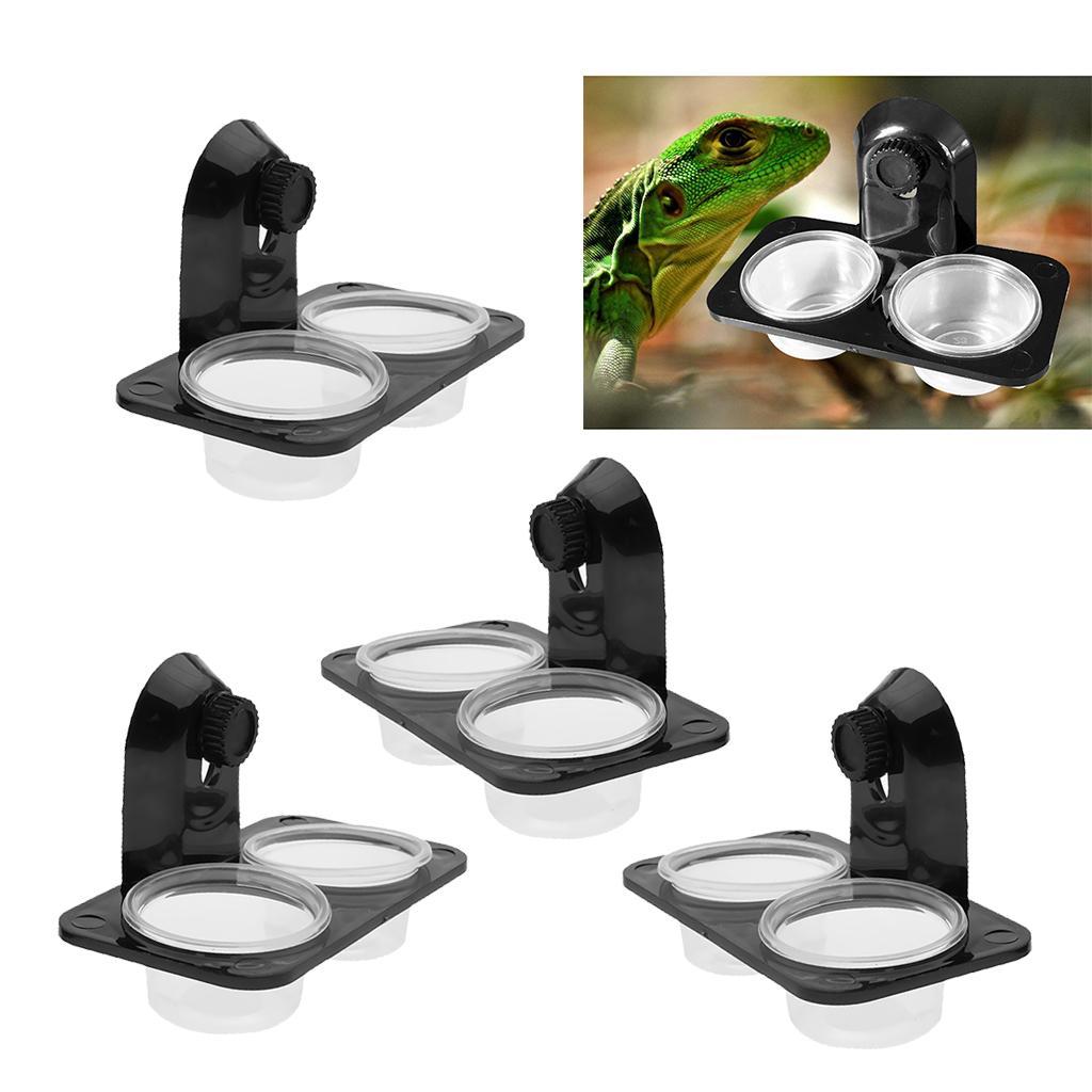 4 pcs Gecko Baby Reptile Food Basin Water Dish Bowl Feeder