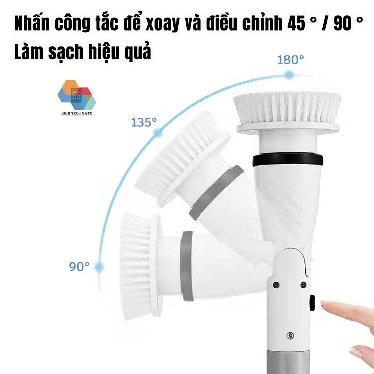 Máy chà nhà vệ sinh Jesopb K129 phiên bản 5 in 1, chổi cọ bồn cầu đa năngm lau chùi bề mặt không dây, Pin 4000mAh, Tốc Độ Cao 320 Vòng/Phút, hàng chính hãng