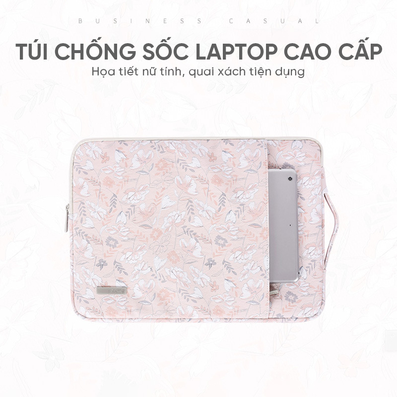 Túi chống sốc laptop cho nữ GB-CS16 , hoa văn họa tiết đẹp Đựng laptop từ 13inch đến 16 inch Chất liệu cao cấp