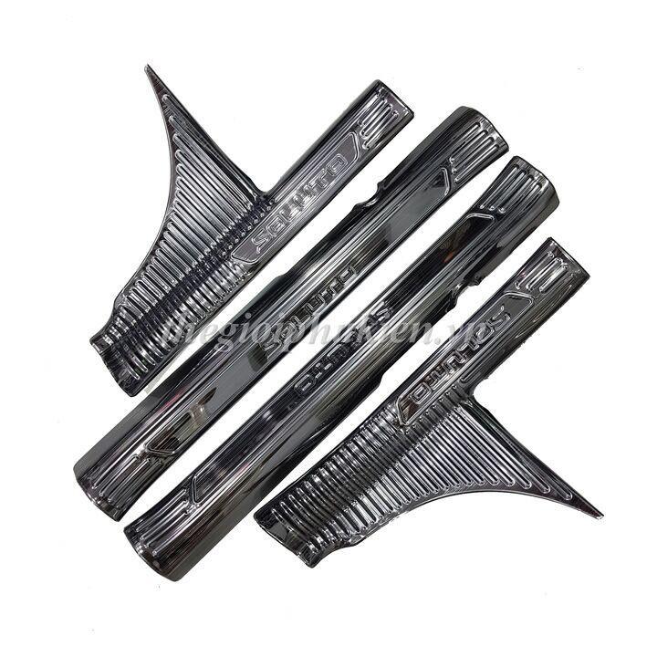 Ốp bậc cửa , nẹp bước chân Kia Soluto 2019-2022 cao cấp -mẫu Titan 8 chi tiết