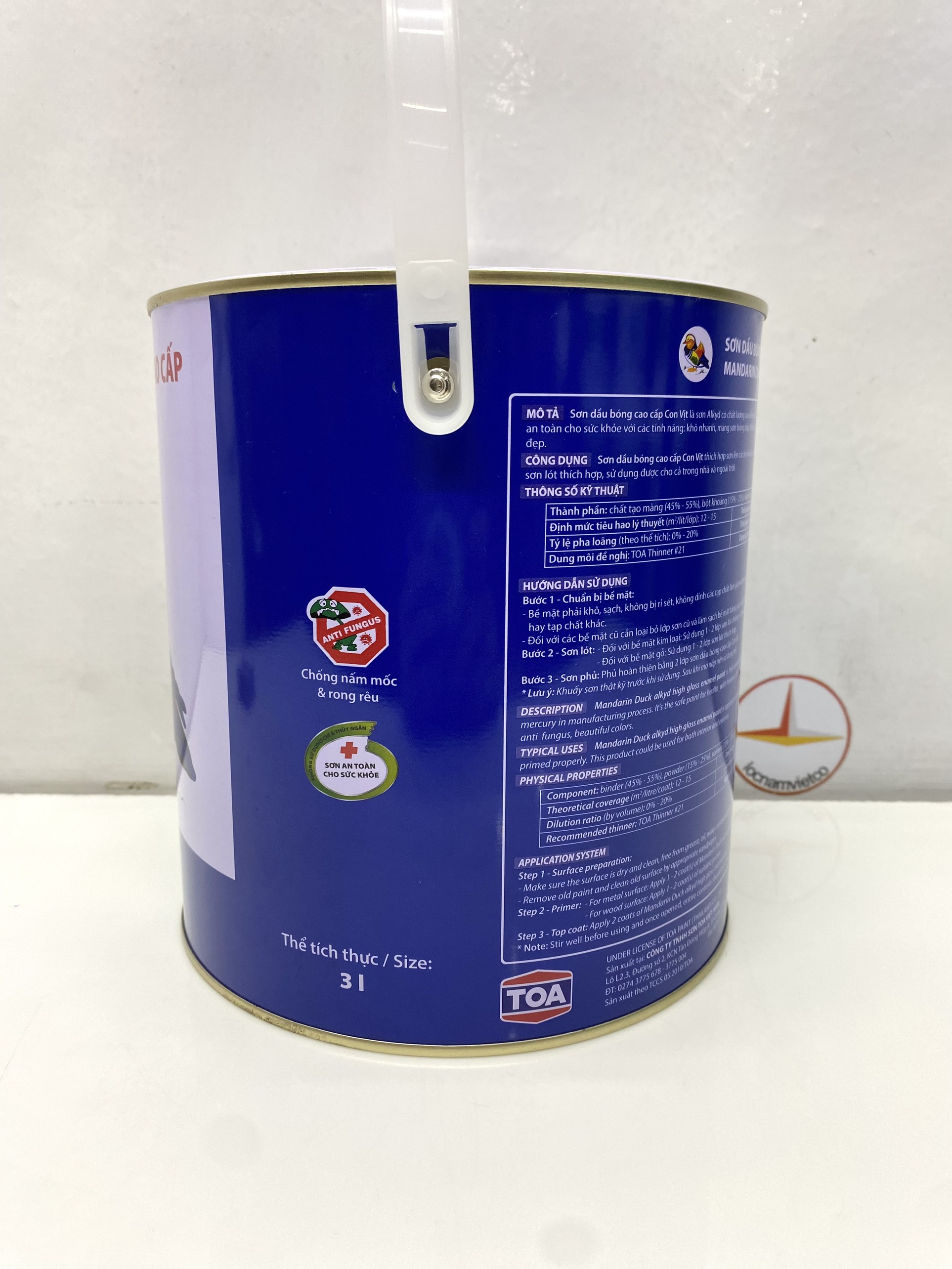 Sơn dầu cao cấp TOA Con Vịt màu đen MD 999 _ 3L