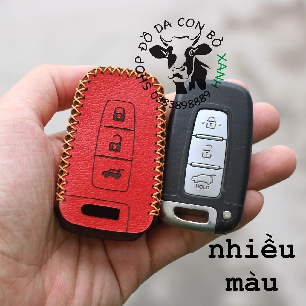 Bao da dành cho Chìa Khoá Kia Morning, Rio, Sorento, Sportage, Optima, K5 handmade Da Thật 003