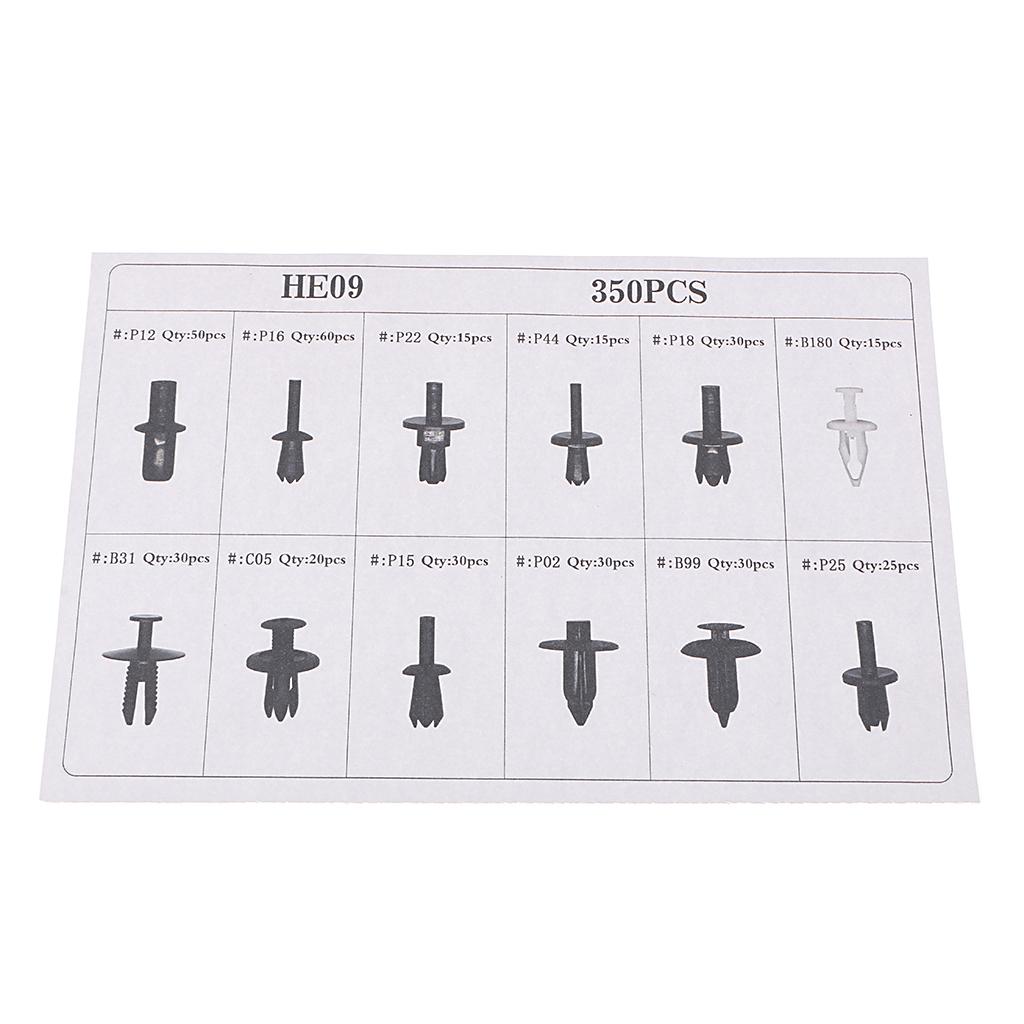 350x Universal Auto Fastener Bumper Retainer Clip Body Push Rivet Retainer