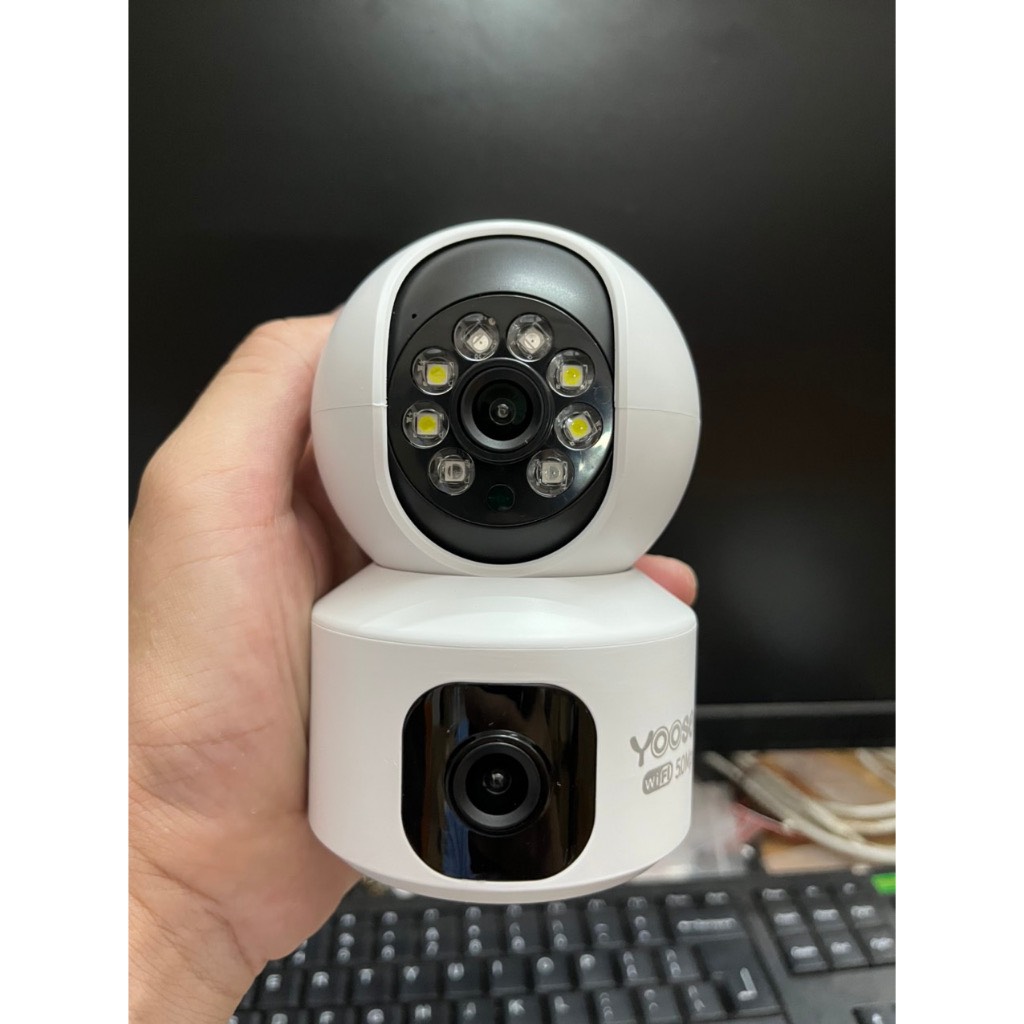 Camera Yoosee IP 2 Mắt Trong Nhà Xem 2 Màn Hình Cùng Lúc Độ Phân Giải 2K, Xoay 360 Độ, Xem Đêm Có Màu, Hỗ Trợ Đàm Thoại 2 Chiều Hàng Chính Hãng